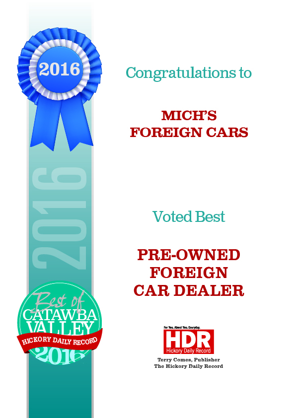 Michs Foreign Cars Award